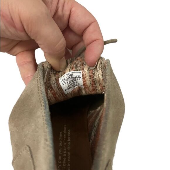 Toms Kala Wedge Desert Taupe Suede Shoes Bootie Size 6W - Picture 9 of 9